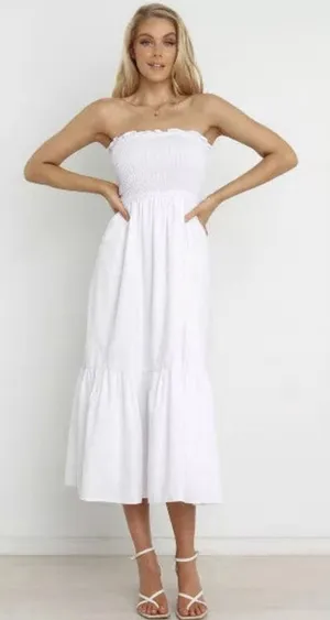 Petal And Pup Richmond Dress Strapless White Smocked Size 4 thumbnail 1