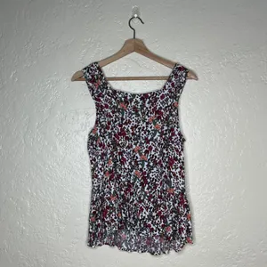 LOFT Womens Floral Peplum Tank Top Square Neck Sleeveless Blouse Multi Color S thumbnail 3