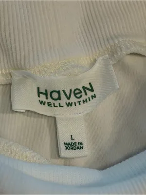 Haven Well Within Women's Cream Mock Neck Pullover Sweatshirt Size Large thumbnail 4