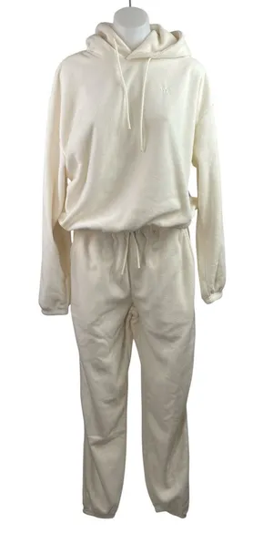 MP MyProtein Women's Cream Lounge Hoodie Hooded Sweatpants 2 Piece Set Size S thumbnail 1
