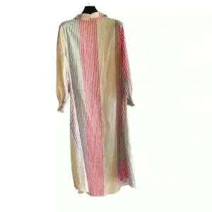 New Striped button down ladies Size large maxi curved hem dress thumbnail 3