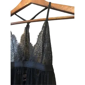 Black Lace‎ Babydoll Lingerie Sheer Swiss Dot Slip Mini Dress Nightie thumbnail 2