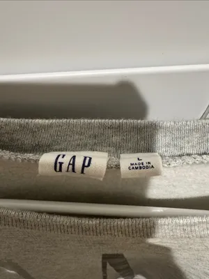 GAP Light Gray Crewneck Sweatshirt with Silver Logo 21 PTP thumbnail 2