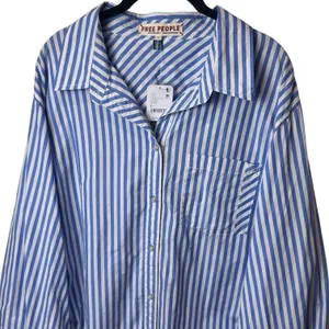 NEW Free People Sabine Striped‎ Articulated Button up Shirt Preppy Coastal XL thumbnail 5