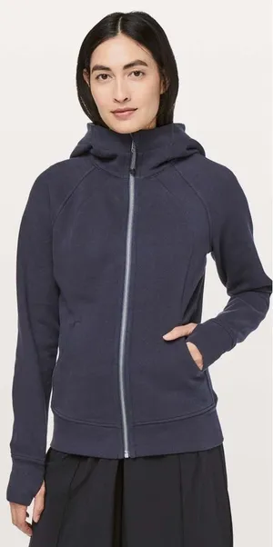 Lululemon Scuba Hoodie Light Cotton Fleece in Midnight Navy Size 10 thumbnail 1