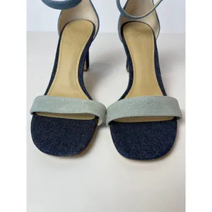 Marc‎ Fisher Navy Blue Denim Ankle Strap High Heels Size 10 thumbnail 5