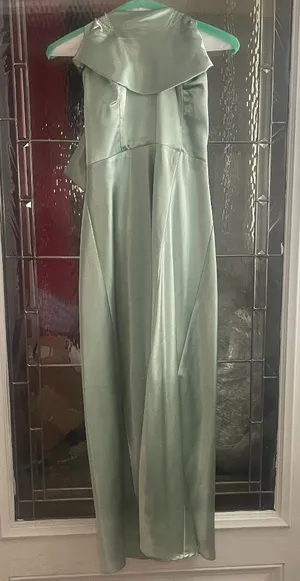 Birdy Grey Satin Green Sexy Midi Prom Bridesmaid Dress- Medium thumbnail 1