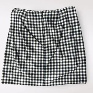 Loft Navy Blue Gingham Cotton Faux Wrap Preppy Casual Summer Mini Skirt‎ Size 8 thumbnail 3