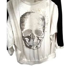 Torrid Super Soft Slub Jersey Skull Graphic Raglan Tee Edgy Halloween Size 2(2X) thumbnail 12