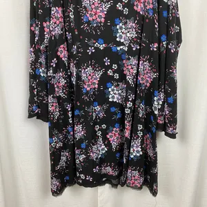 Torrid Black&Pink Floral Challis Mini Dress Sz.24W thumbnail 6