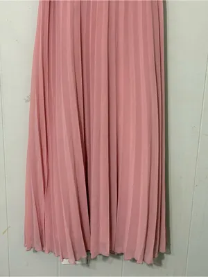 ASOS Design Pleated Midi Dress Pink Strappy Open Back NWT Size 8 Wedding thumbnail 3