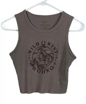 Homegirl Rodeo Wild West Brown Tank size S thumbnail 1