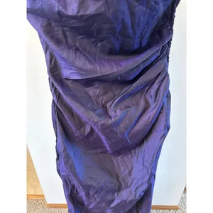 Alfred Angelo Dream Maker Purple One‎ Shoulder Flower Ruched Gown Size 11/12 thumbnail 4