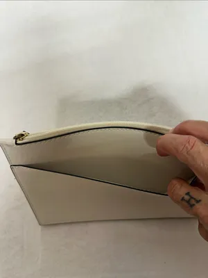Calvin Klein White Leather Wristlet Pouch with Detachable Strap thumbnail 4