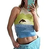 Amazon Knit High Neck Tank with Summer Dolphin Print thumbnail 2