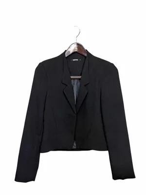 ‘I L❤️VE’ Black Cropped Blazer Sz S thumbnail 3