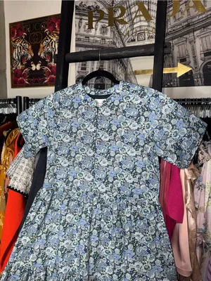 Hyacinth House Ellie Blue Multi Floral Zip Front Mini Dress Womens XS EUC thumbnail 3