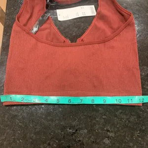 Urban Outfitters NWT Out From Under Wine Zipper Front Crop Top Size Large thumbnail 7