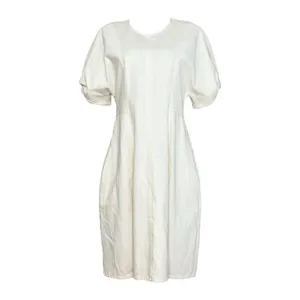 COS Puff Sleeve Organic Cotton Denim Mini Dress, White, 12 (US) thumbnail 6