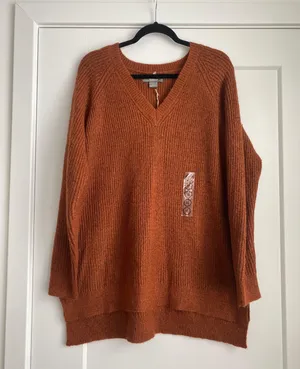 Natural Reflections Burnt Orange Pullover Knit Sweater Women’s Size XL NEW thumbnail 3