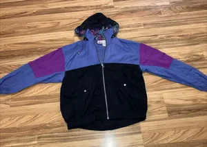Nike‎ Jacket Vintage Nylon Windbreaker Women's Gym Full Zip Retro Size Large thumbnail 1