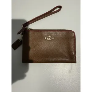 Coach‎ Brown Pebbled Leather Double Zipper Closure Wristlet - Wallet T thumbnail 13