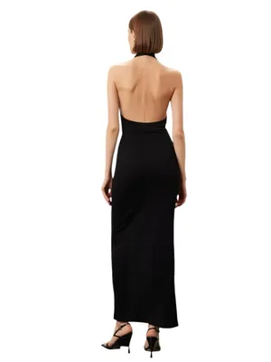 IRO- Rubini Halter Ruched Maxi Dress in Black Size XS thumbnail 2