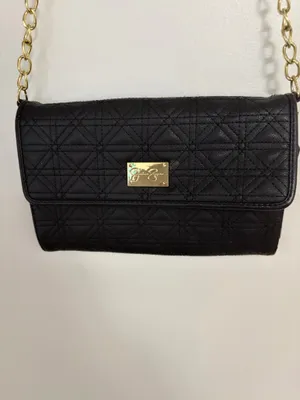 Jessica Simpson black quilted crossbody phone wallet purse. thumbnail 2