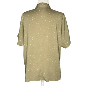 UNIQLO M Olive Green Polka Dot Rayon Boxy Button Down Boyfriend Top Blouse Y2K thumbnail 4