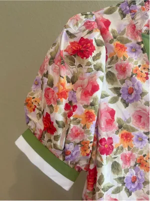 Entro Floral Print Contrast Trim Mini Dress Size S thumbnail 4