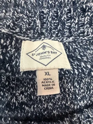 St. John's Bay Marled Crewneck Sweater - Navy & White thumbnail 4