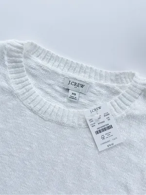 NEW J.Crew Factory White Gauzey Sweater Top thumbnail 5