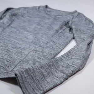 Lululemon Cypress Kiss Long Sleeve Top Women Size 12 Grey Space Dye Thumbholes thumbnail 3