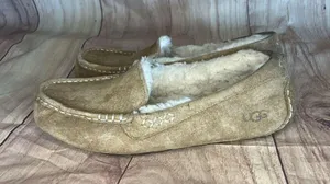 UGG slippers shoes Womens 8 beige Ansley chestnut moccasin house shoe comfort thumbnail 3