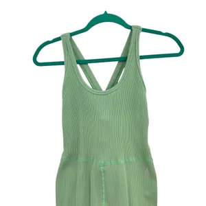 Free People Free Throw Onesie Jumpsuit Ribbed Seamless Green‎ Size Large thumbnail 4