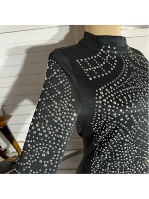 Vintage Y2K studded dress bodycon black punk goth rave alt edgy biker grunge M L thumbnail 5