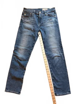 AG Adriano Goldschmied Ex-Boyfriend Slouchy Slim‎ Blue Jeans Size 24R Distressed thumbnail 2
