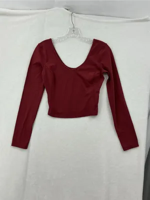 lululemon athletica Long Sleeve Scoop-Neck Top in Burgundy 1100 thumbnail 3