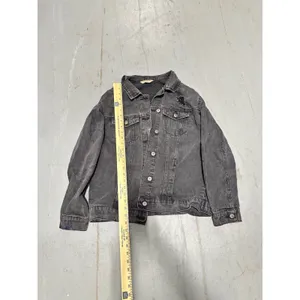 Highway Jeans Distressed Denim Jacket Washed Black Gray Trucker Mens Small thumbnail 5