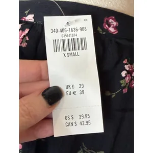 Hollister‎ Shirt Women XS Black Floral Long Sleeve Boho Top NWT Whimsigoth thumbnail 8