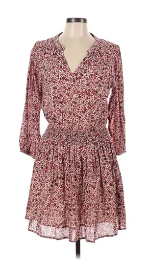 Sundry Red Floral Long‎ Sleeve Cotton Dress Size medium thumbnail 1
