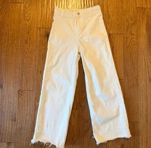 OAT New York white wide leg crop braided waistline jean 0/25 thumbnail 2