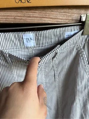 GAP Black and White Striped Barrel Jeans thumbnail 2