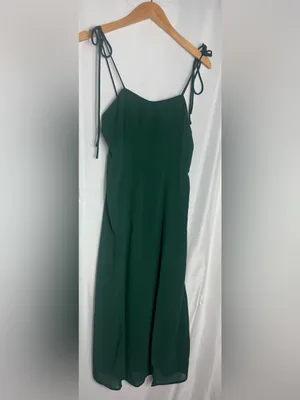 Rihoas wedding party evening dress Dark Green Tie-Shoulder chiffon S NWOT thumbnail 4