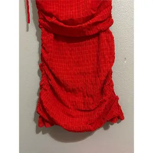 Lovers + Friends Amy Cherry Red Textured Ruched Mini Dress Women’s Size XS thumbnail 6