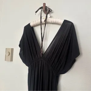 Chic Black and Orange Maxi Dress thumbnail 2