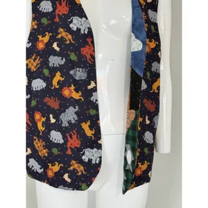 Vintage 90s Handmade Noah’s Ark Patchwork Reversible Vest Women’s Size L Boho thumbnail 8