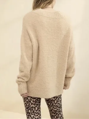 Nwt Aerie Teddy Boucle Cozy Oversized Sweater Size Large New Loungewear Fall thumbnail 2