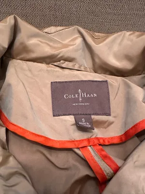Cole Haan Signature Women's Khaki Tan Lightweight Zip-Up Trench Coat Jacket S thumbnail 5