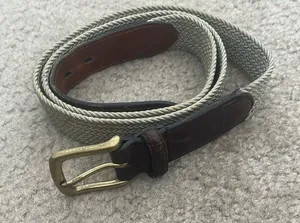 Vintage COACH Belt Genuine Leather & Canvas Men’s Belt 3771 Tan Size 38 thumbnail 1